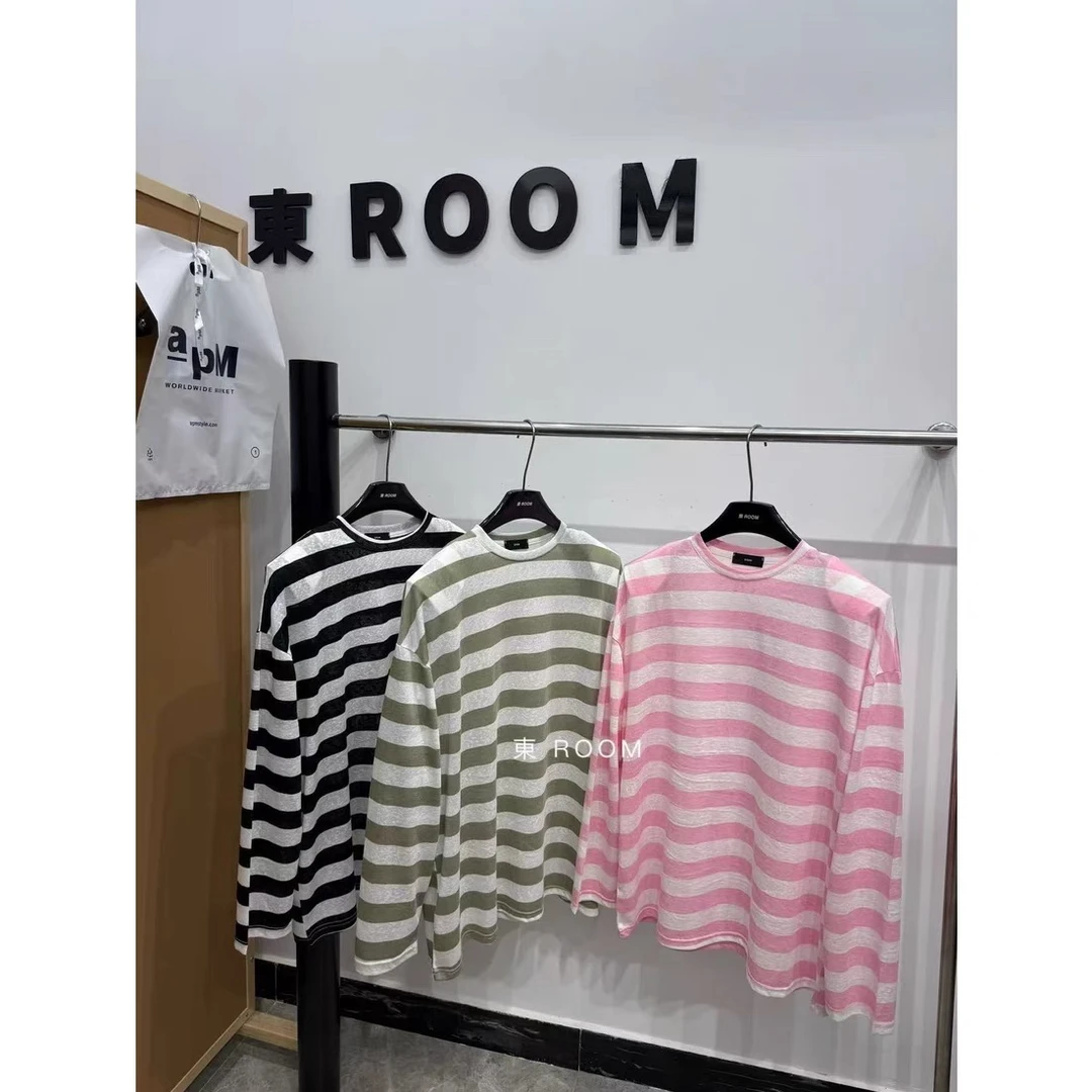 ▪️现货·東R正版休闲条纹垫肩宽松百搭长袖T恤  33157