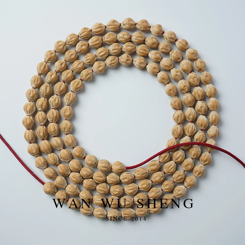 【妖系列 玉面鬼】热振纯原桩粉皮果冻皮质柏香籽长串108