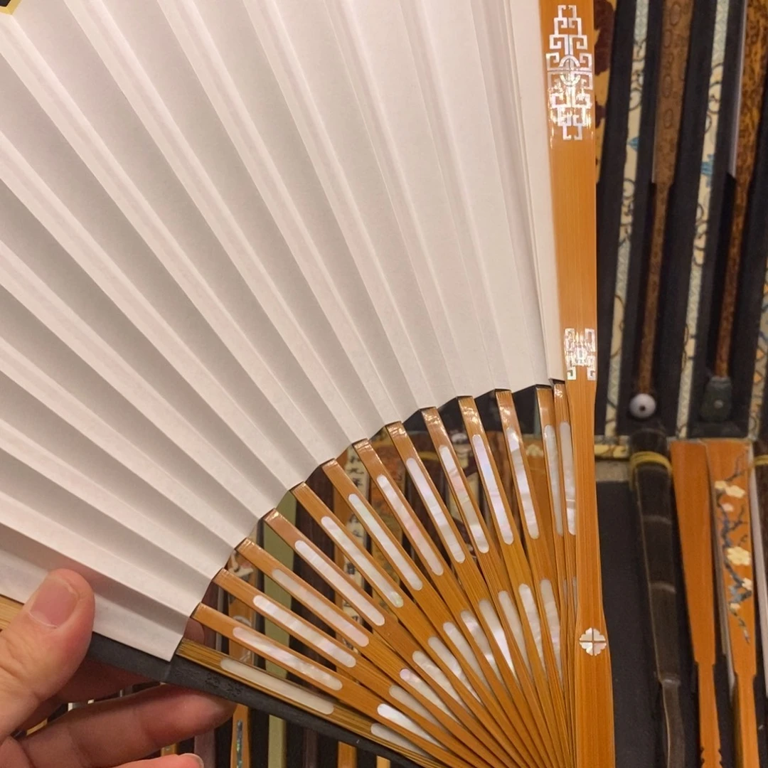 扇子檀窗满嵌老玉竹三合青