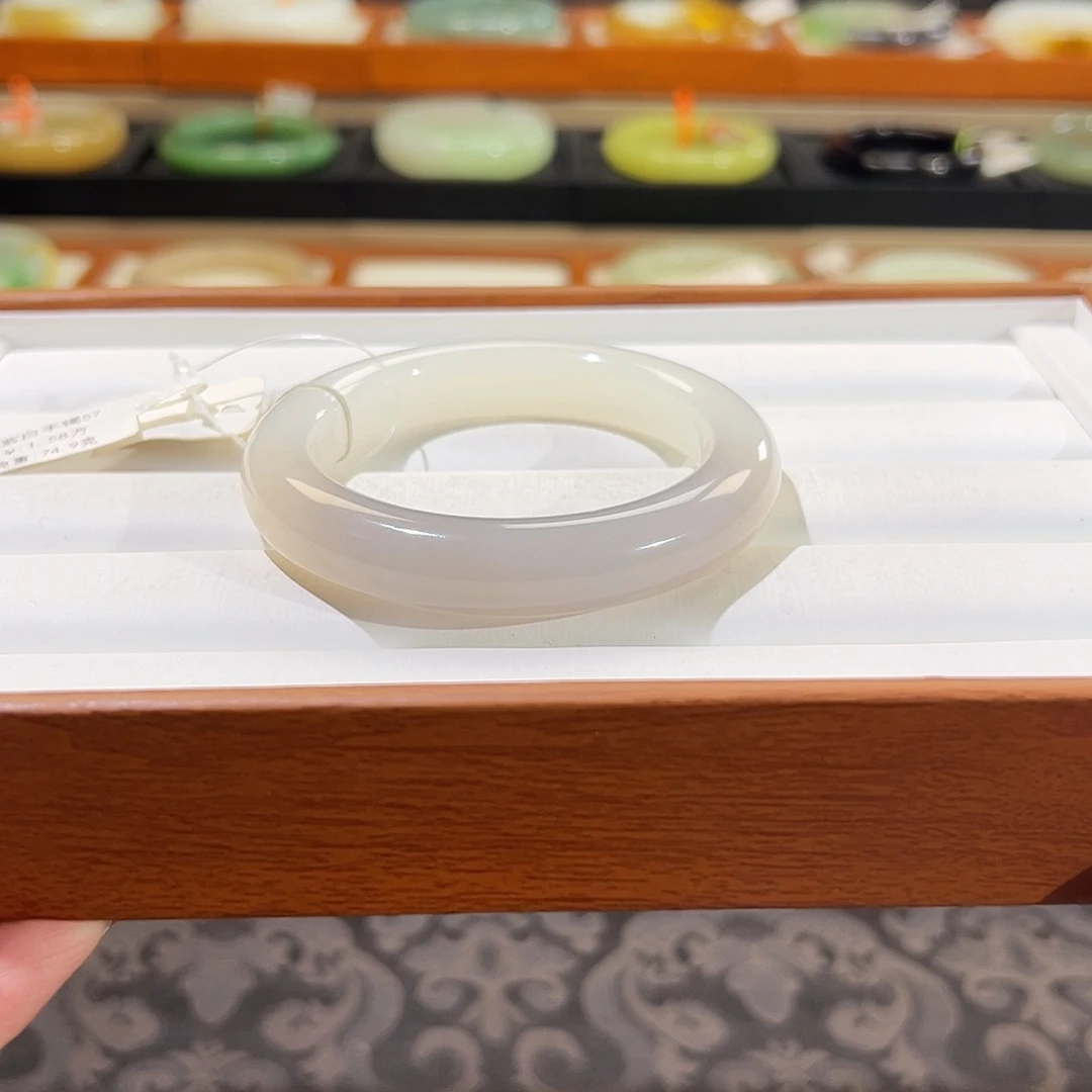 和田玉手镯未镶嵌  【三色紫粉白】很仙