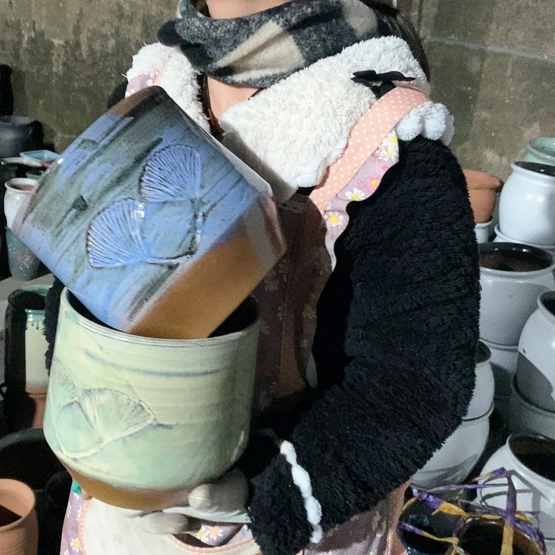 紫砂花盆瑕疵口17高17