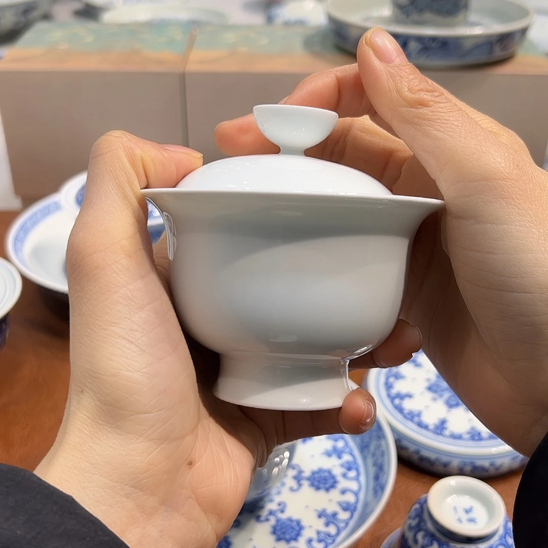 盖碗大*J素胎盖碗120毫升