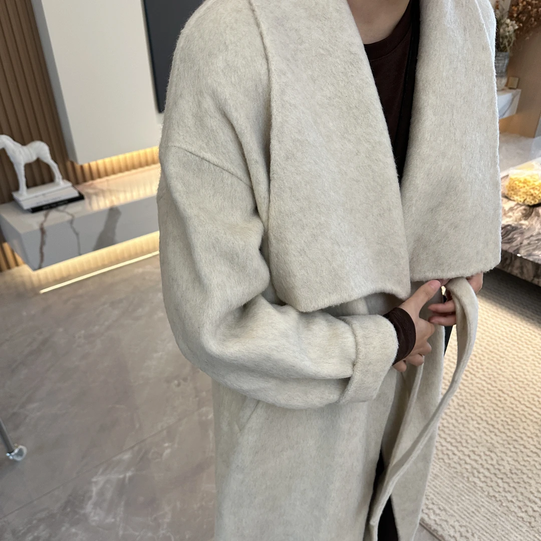 QIYUE·柒月纯色韩版显瘦长款大衣