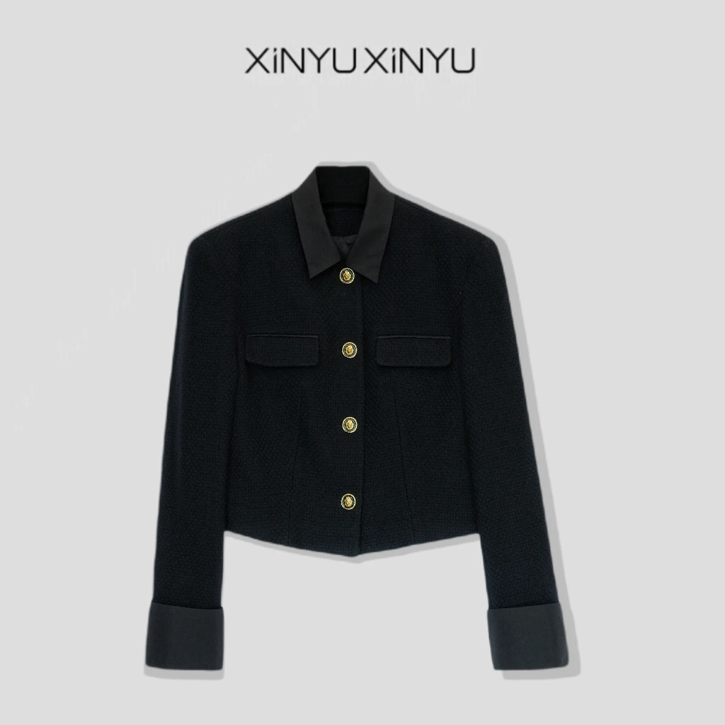 XINYU/芯与『百变女王』可拆卸领/袖口短款小香外套 21713 经典