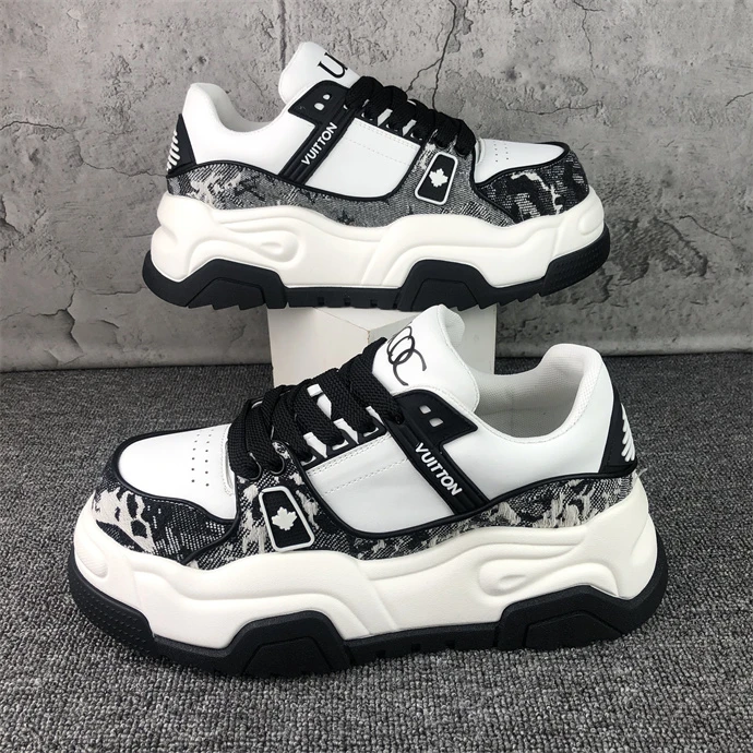 拼色老爹鞋男秋冬新款潮流时尚运动休闲ins厚底小众设计面包男鞋