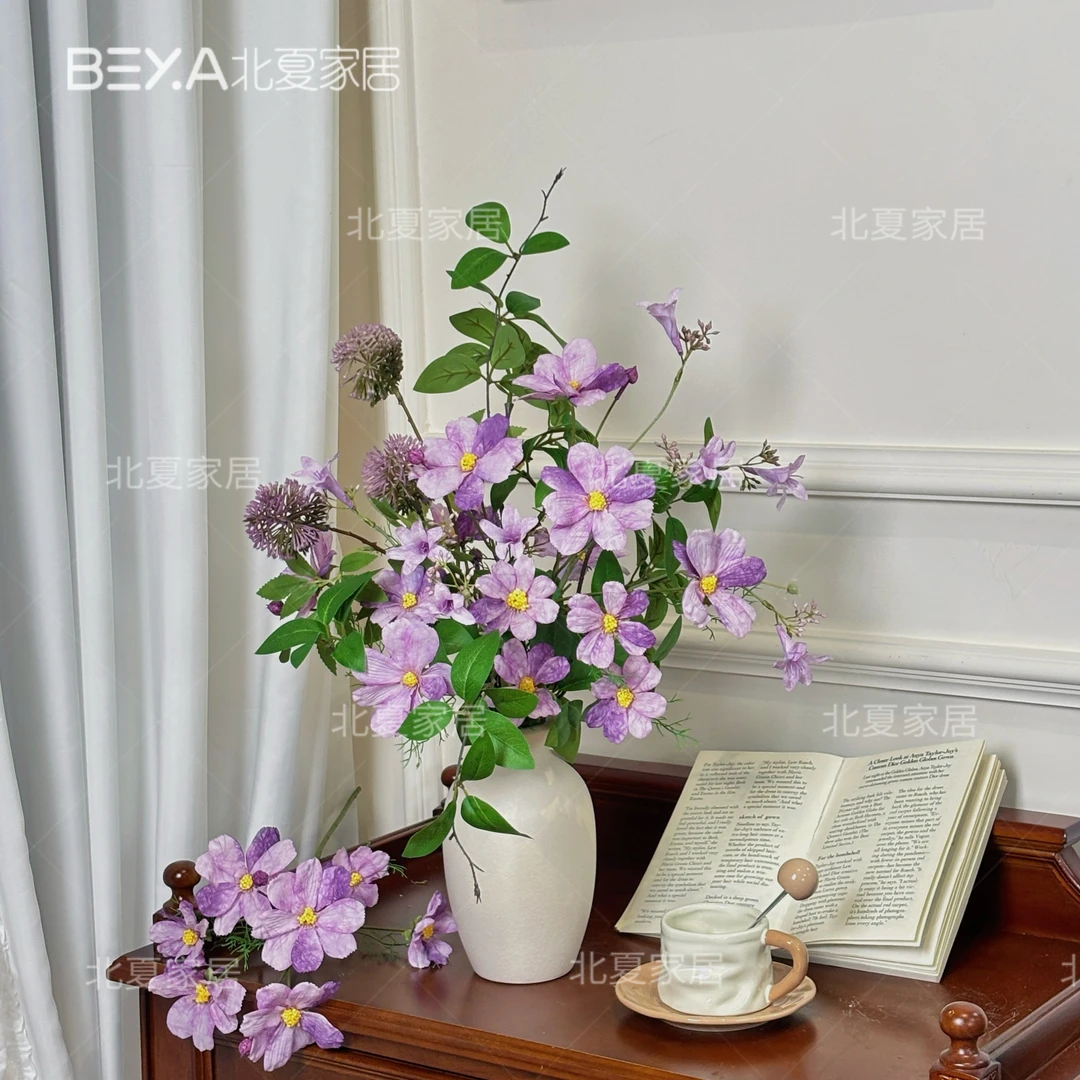 仿真花高级感餐桌装饰花卉仿生逼真紫梦花束客厅家居仿真装饰假花