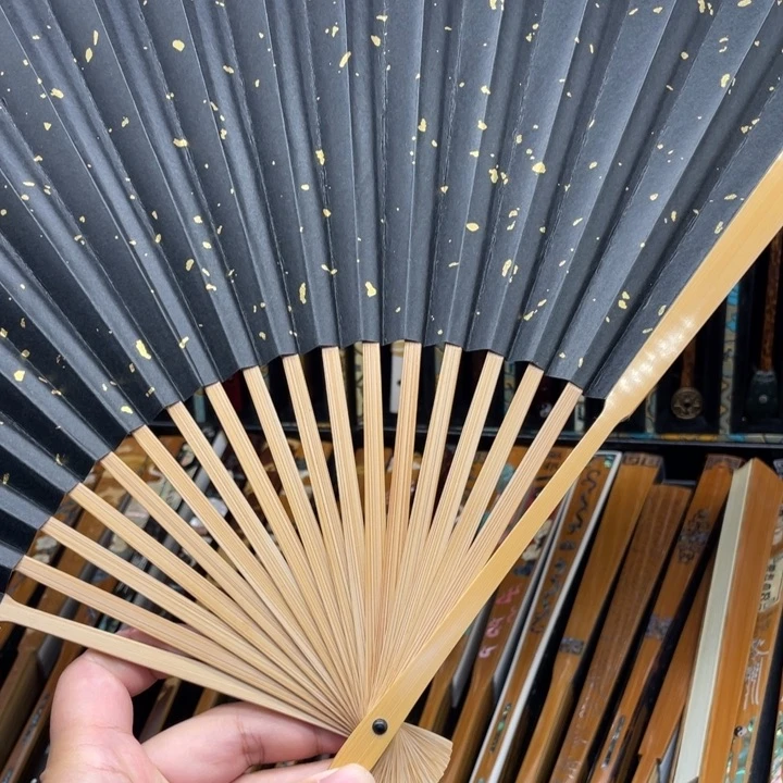 扇子玉竹18方黑撒金啦啦啦