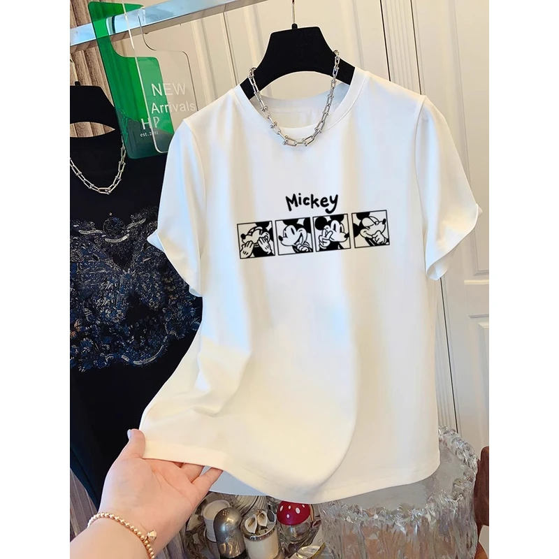 孕妇装大码胖mm宽松圆领上衣2025夏季新款减龄T恤设计感印花短袖