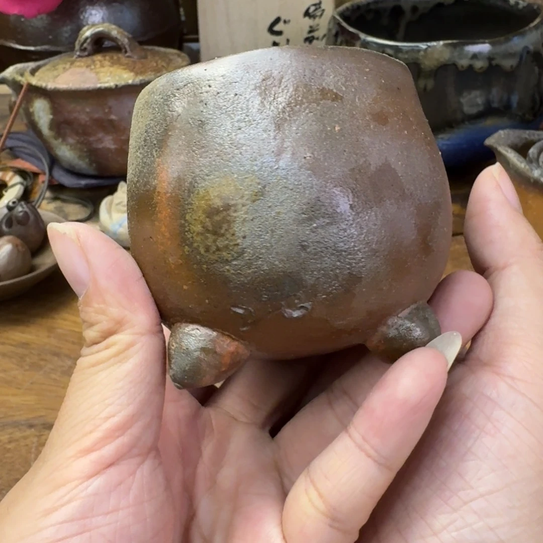 末石泰节备前烧三足杯福利一口价