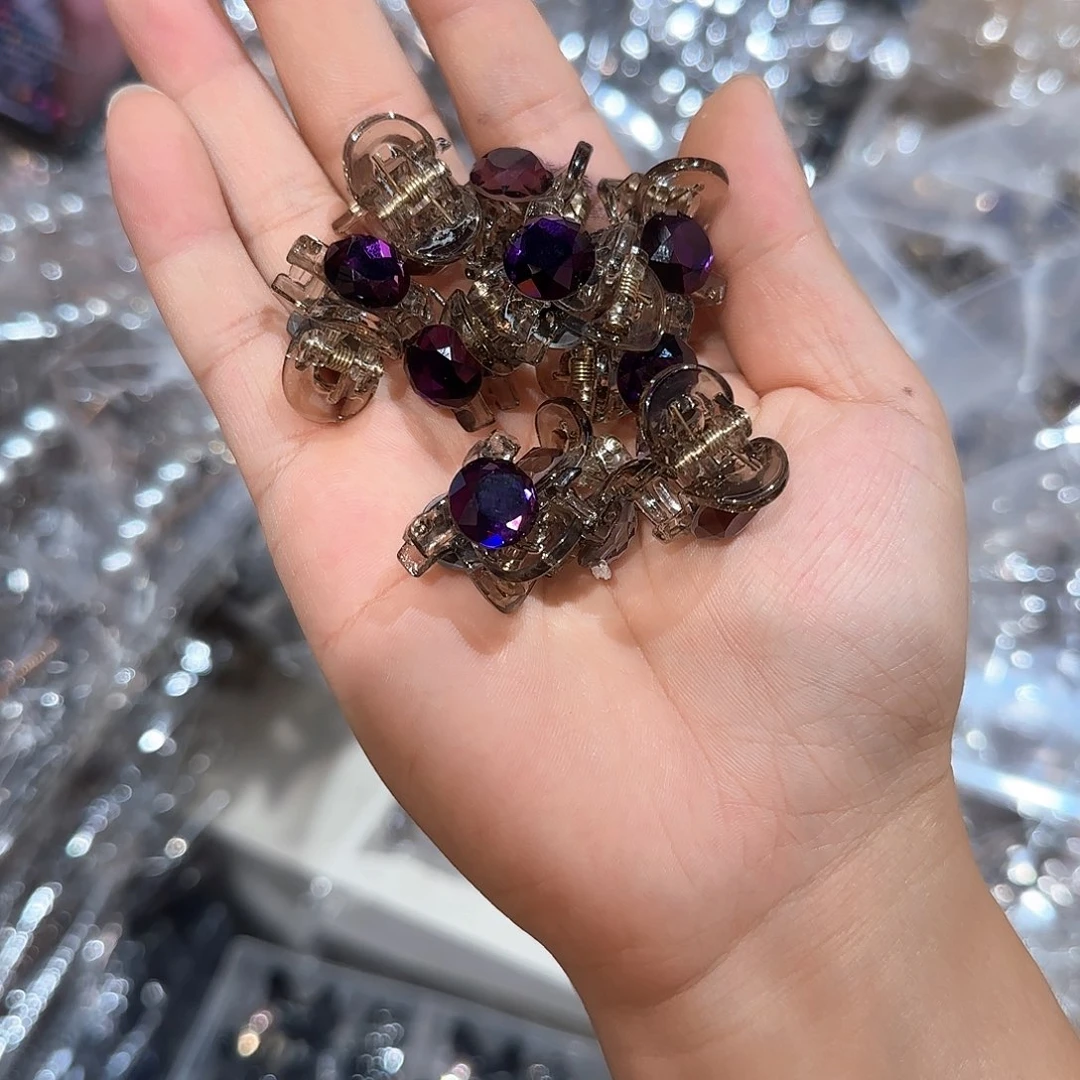 布艺非金属10个紫色迷你小夹子