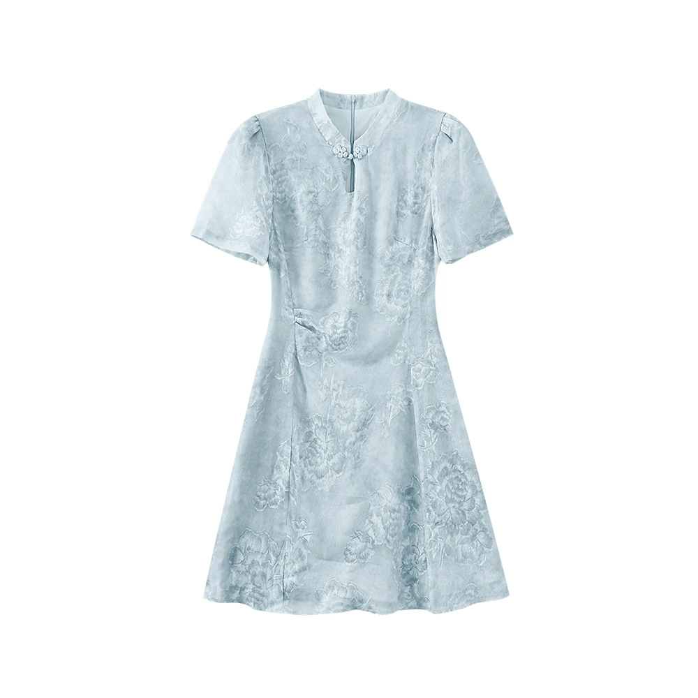 夏季新中式提花气质设计修身旗袍连衣裙55959700