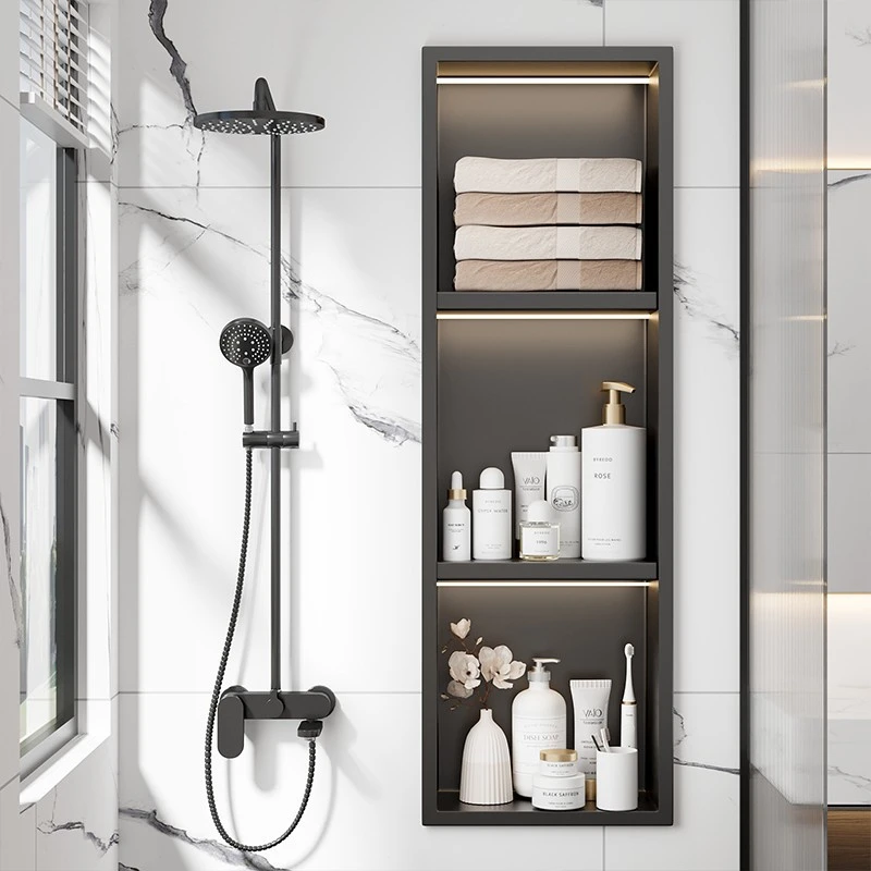 304不锈钢壁龛隔板电视柜背景墙展示嵌入式壁柜卫生间浴室置物架