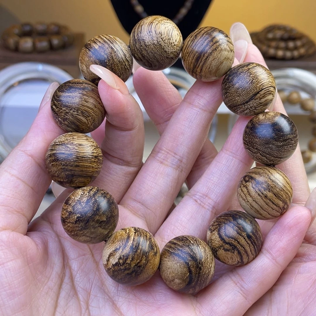 【闪购商品】沉香手串军*印尼达拉干虎斑