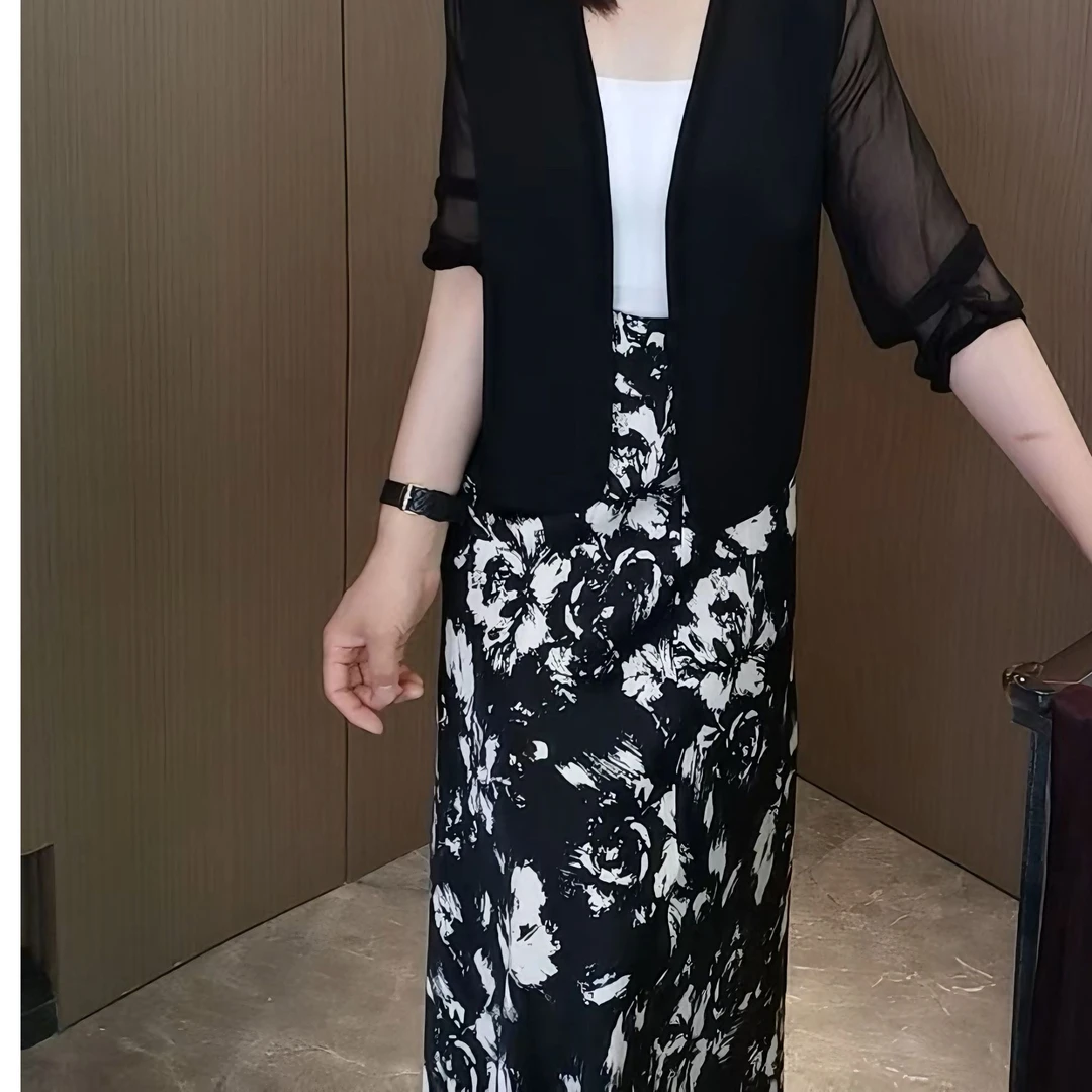 柏澜慧琳-夏季半裙经典印花印花上衣碎花女装透气女洋气气质显瘦