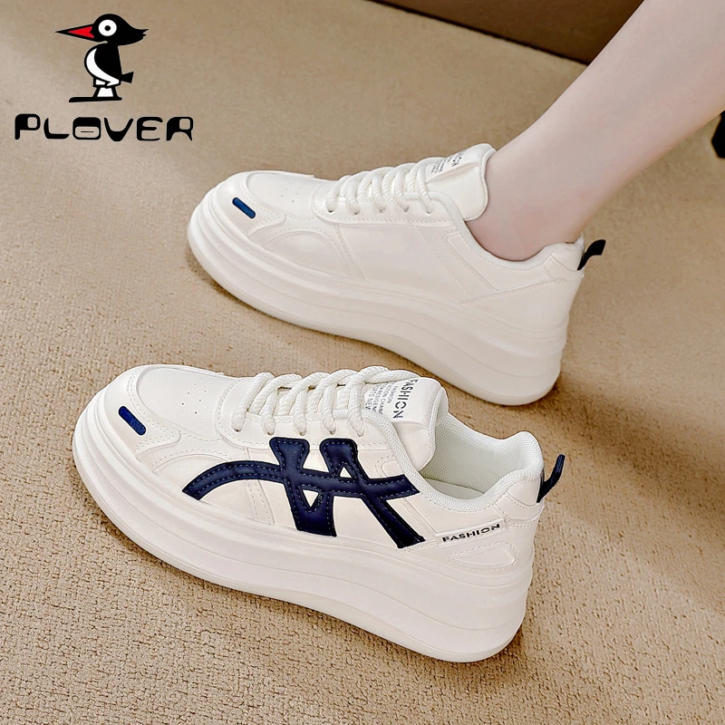 PLOVER2025秋季小白鞋新款韩版ins厚底增高运动板鞋休闲街拍爆款