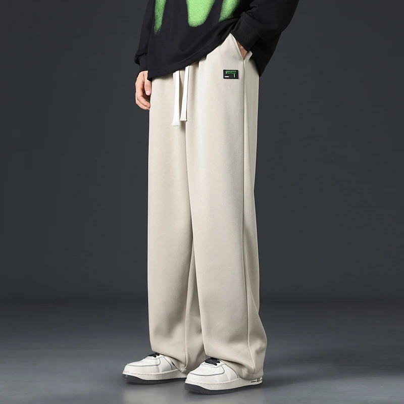春秋直筒休闲长裤男士百搭潮流阔腿运动裤青少年卫裤