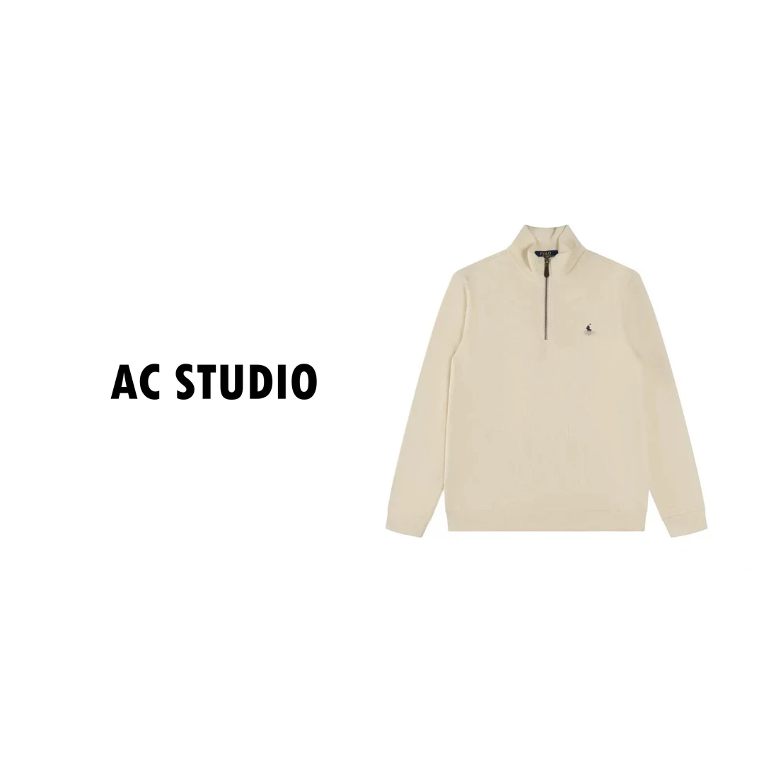 【AC STUDIO】小马刺绣版拉链针织时尚开衫秋冬男女立领卫衣