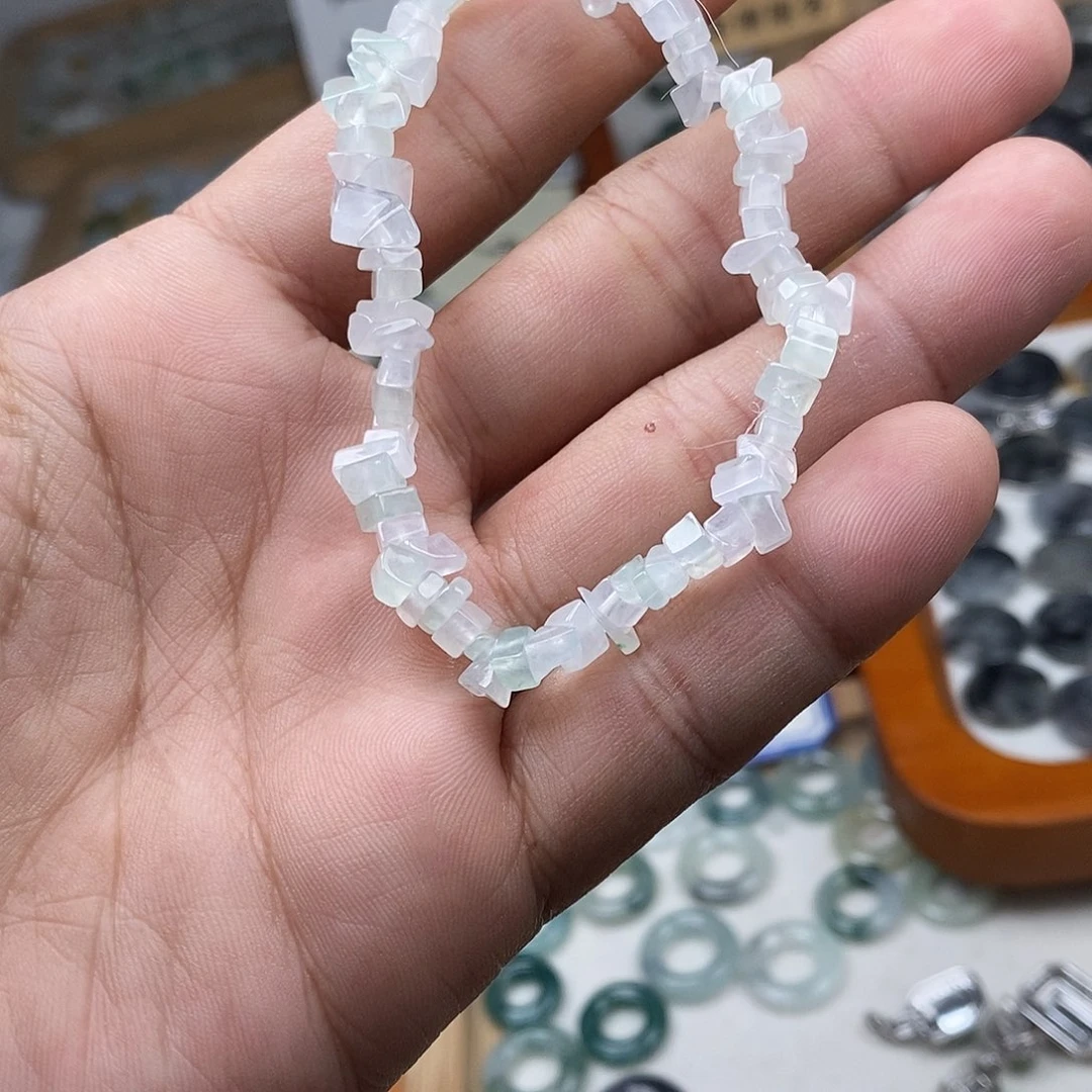 翡翠颈饰未镶嵌冰碎碎冰手冰串