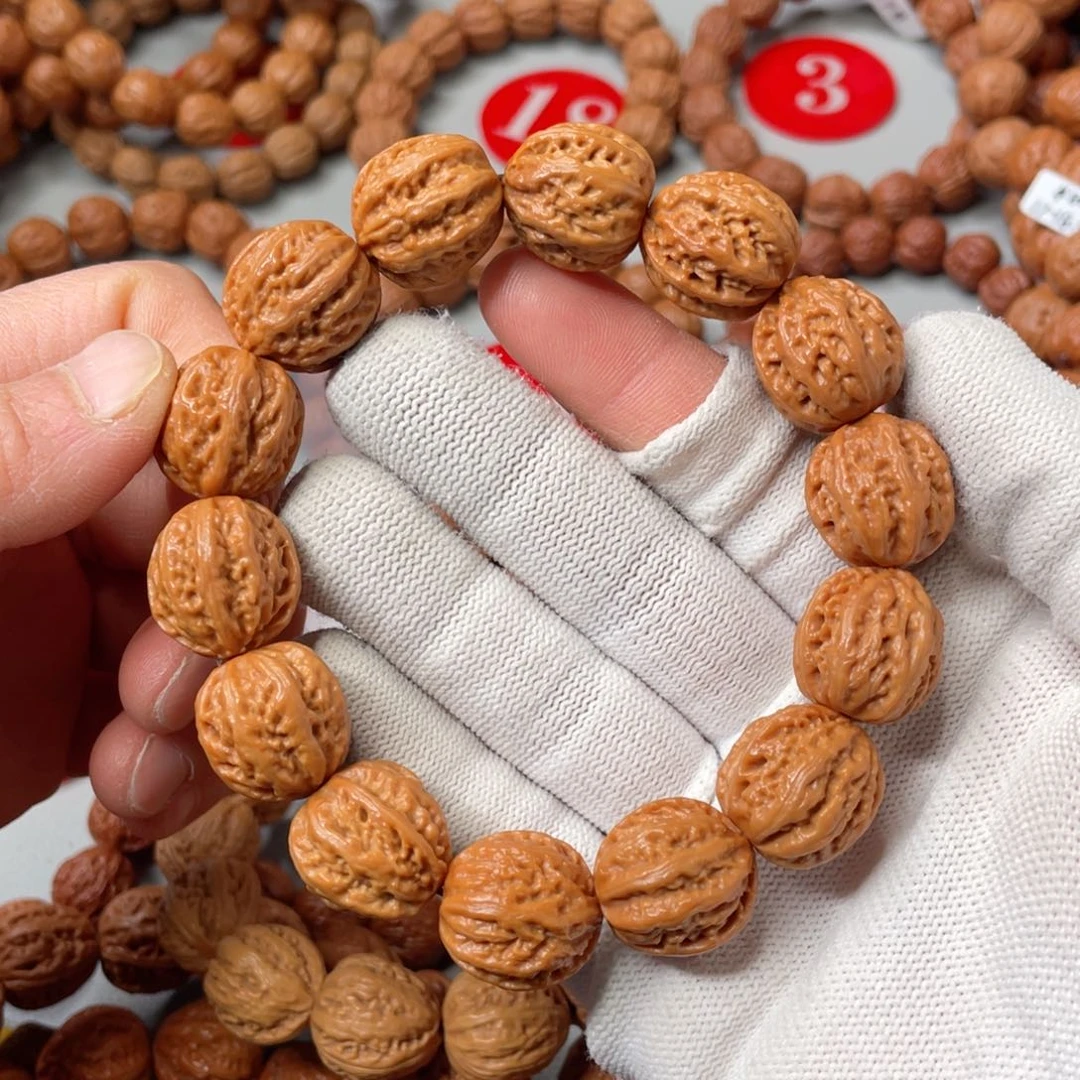 文玩核桃手串M****3玻璃底麻花筋核桃串