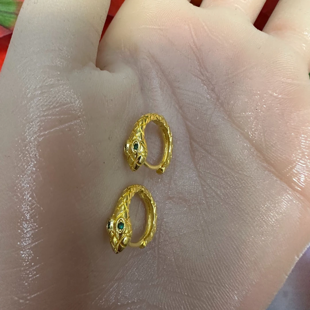 足银耳饰 蛇口耳环