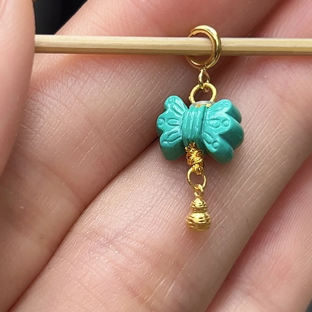 绿松石珠宝奇石18K金镶嵌