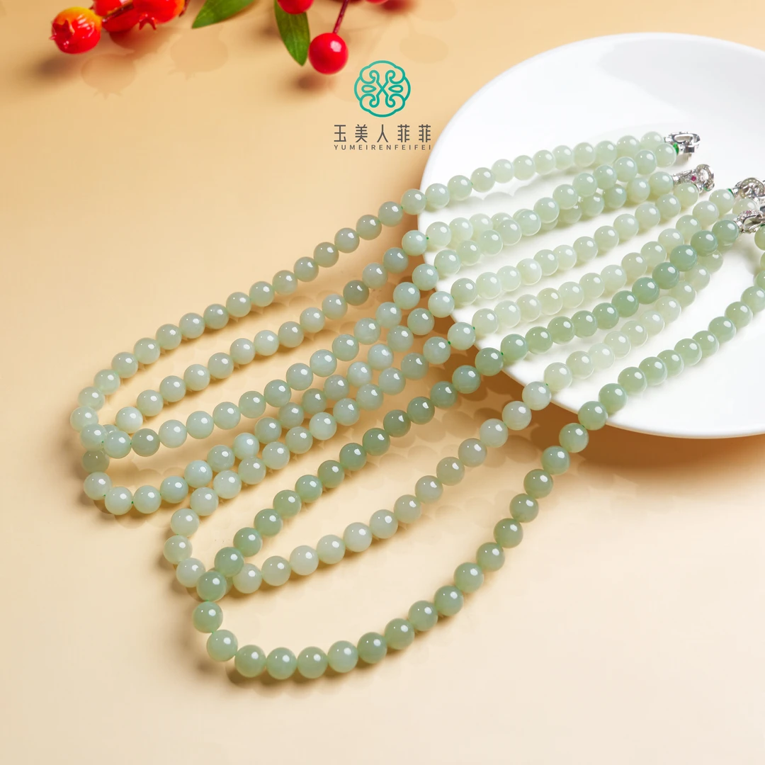 石惑珠宝/和田玉项链约8mm/多样性发一