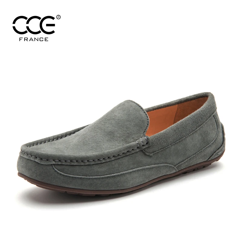 法国CCE手工反绒真皮透气男女豆豆鞋英伦套脚情侣款流光风鞋2382