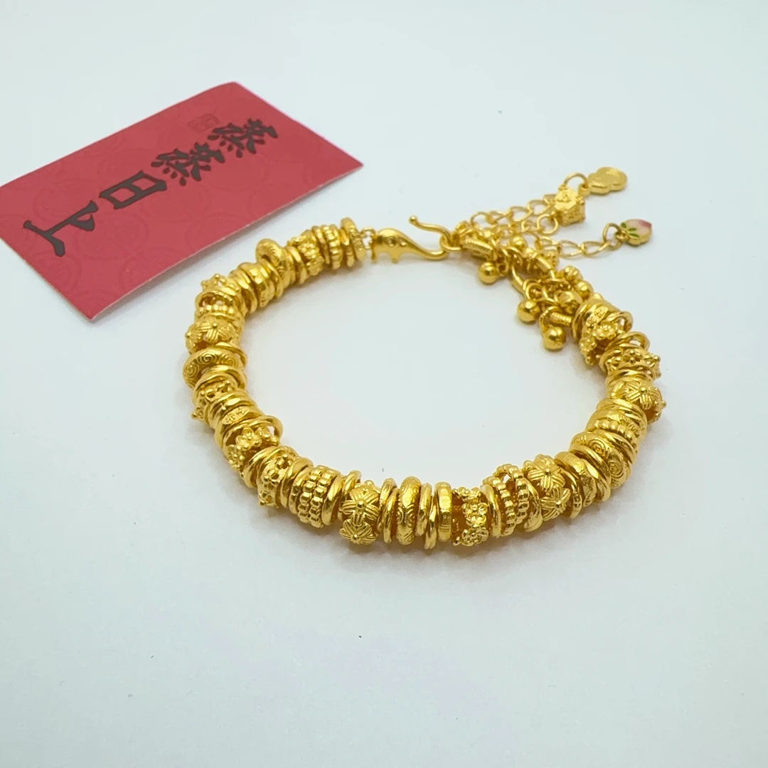 足金999黄金 投资金 卡六盘缠混搭 15手围 46.66