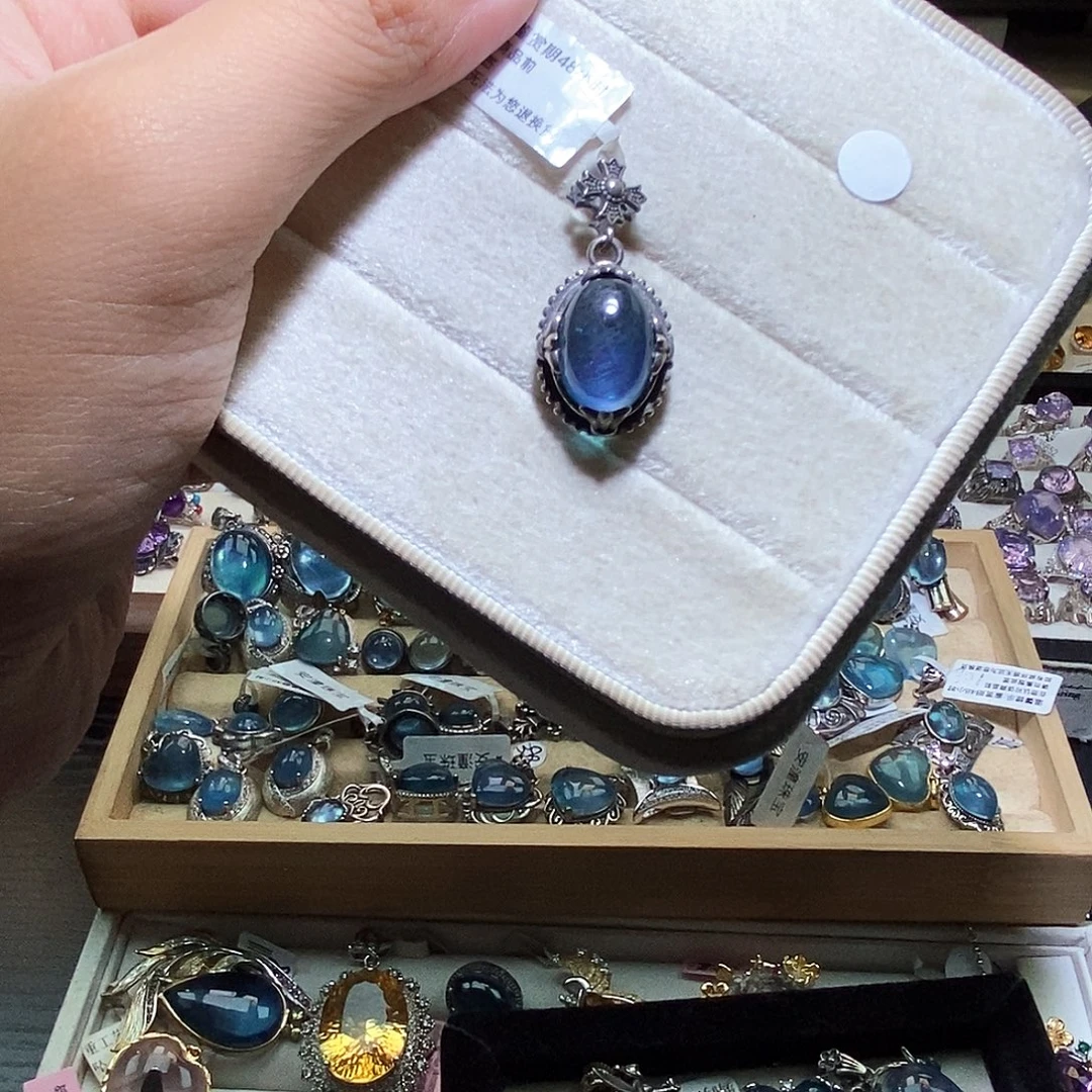 ****️银S925镶嵌戒指烟晶