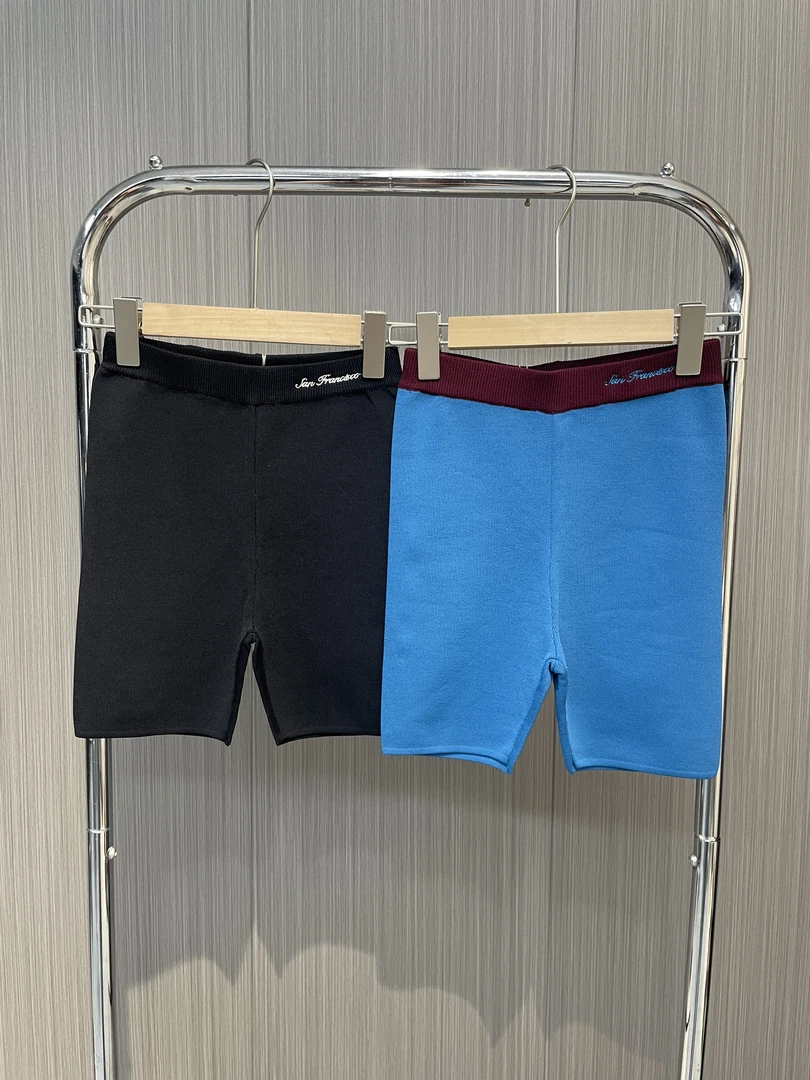 简约修身撞色设计百搭针织短裤S9836