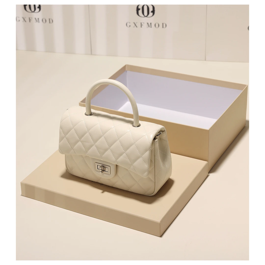 GXFMOD小众品牌真皮菱格包包2025夏季流行通勤包单肩手提斜挎女包