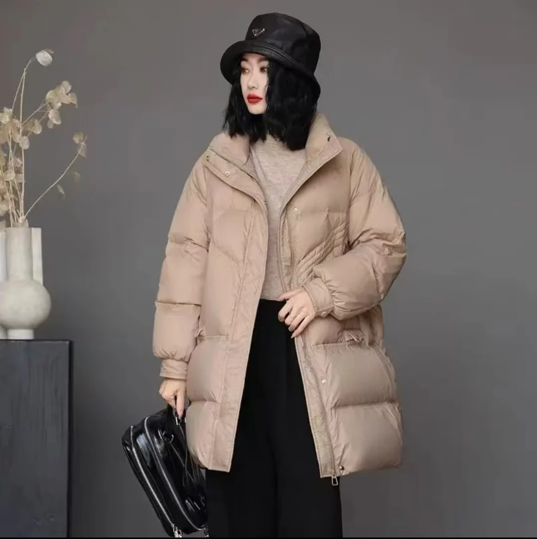 简约立领中长款羽绒服短款长款女款秋冬合格品厚款