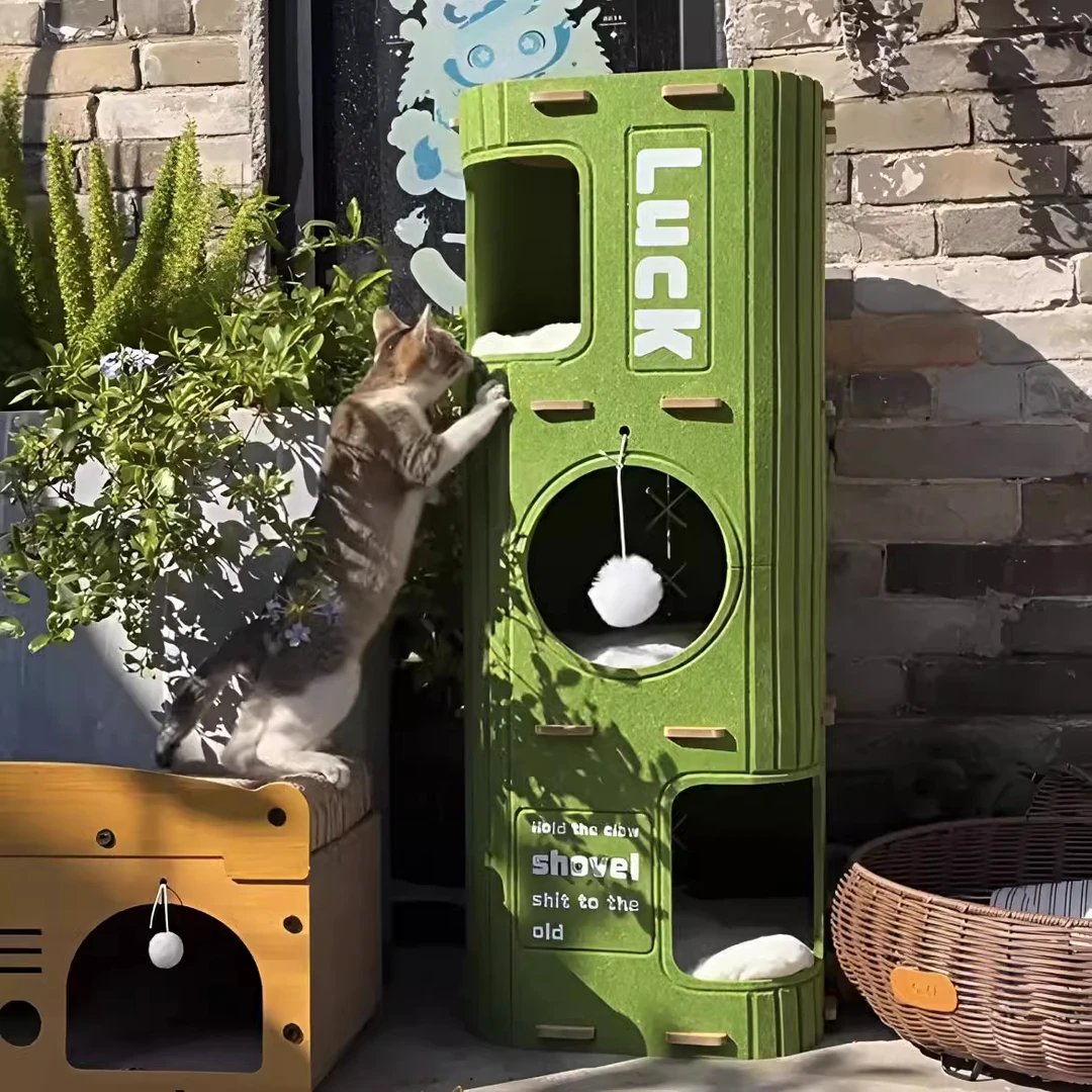 多层阳台猫窝猫咪睡窝四季猫爬架窝抓一体猫猫树洞毛毡猫抓板