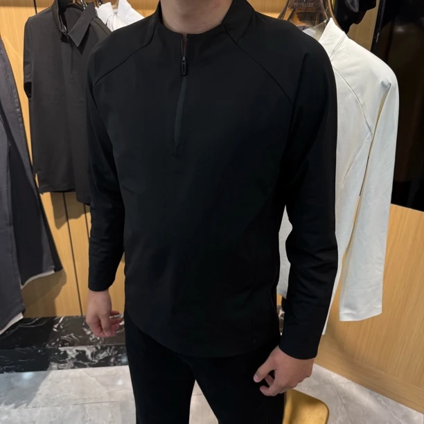 JINXUANKU 立领款运动拉链宽松型秋季长袖T恤休闲立领速干修身