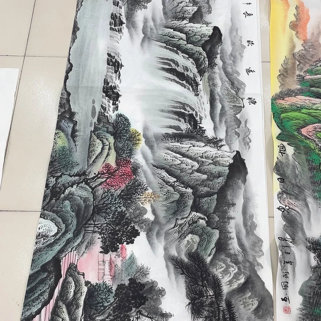 国画纯手绘山水花鸟