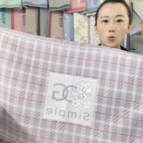 棉纱布紫色小香纯