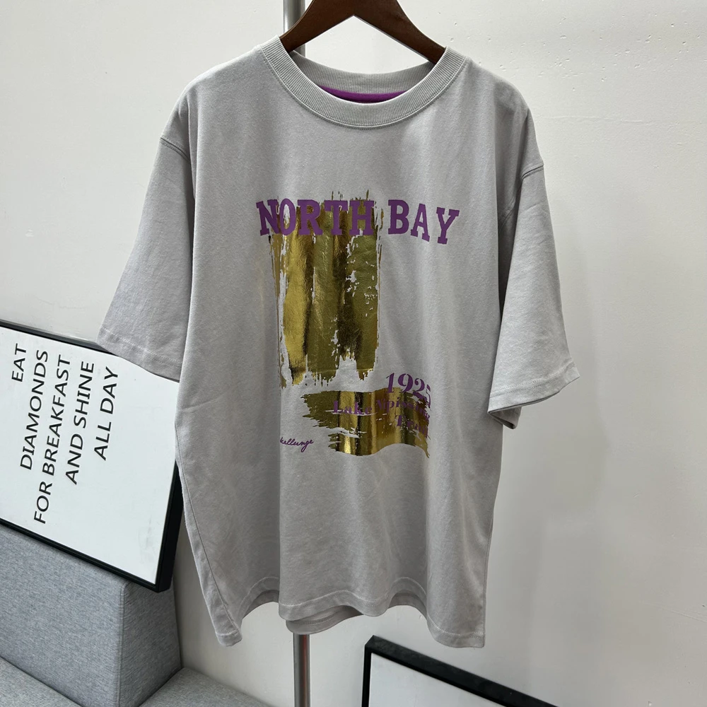 外贸原单【衣长75】高支棉圆领舒适透气贴肤宽松T恤女短袖夏体恤衫