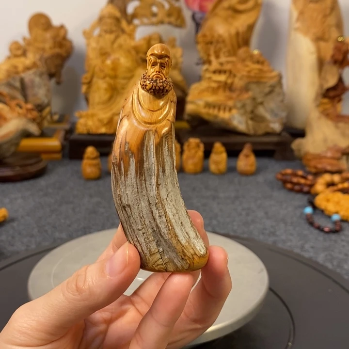 柏木（崖柏）崖柏达摩手把件