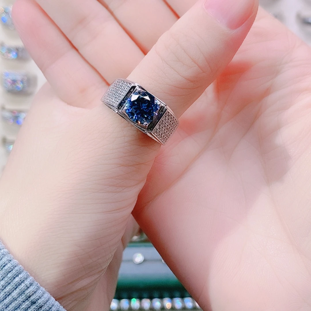 925银窄版满天星2克拉蓝钻