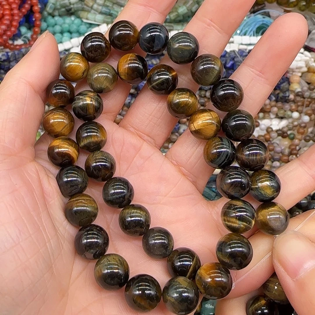 玛瑙/玉髓合金珠宝半成品梦幻虎眼10mm一条