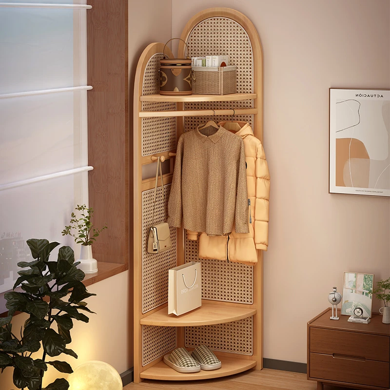 转角架实木转角柜客厅家用卧室衣帽架收纳柜子储物柜多功能拐角柜