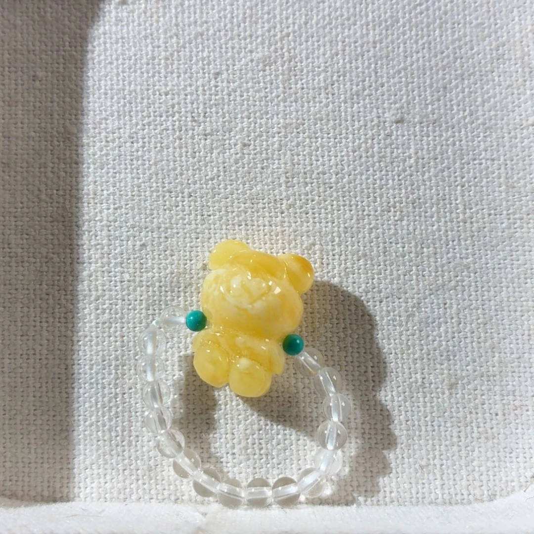 蜜蜡未镶嵌裸石戒指