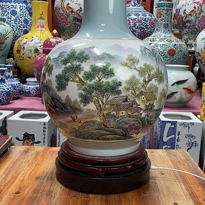 景德镇陶瓷手工手绘花瓶摆件