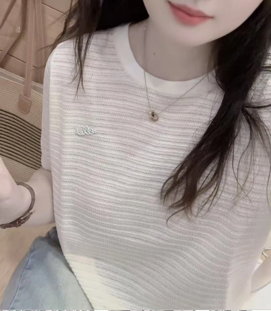 七言家 巨舒服！ins穿搭奶白洋气小标亚麻短袖@