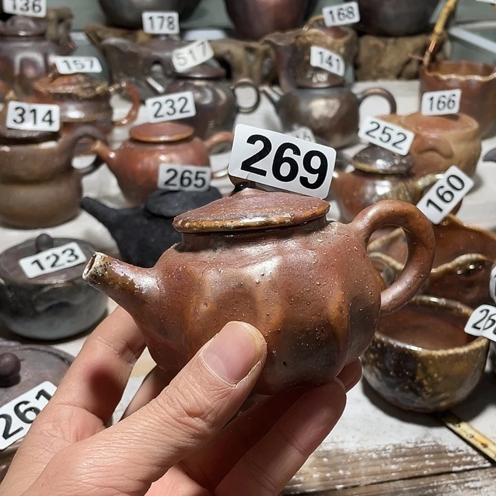 纯手工捏制柴烧茶具