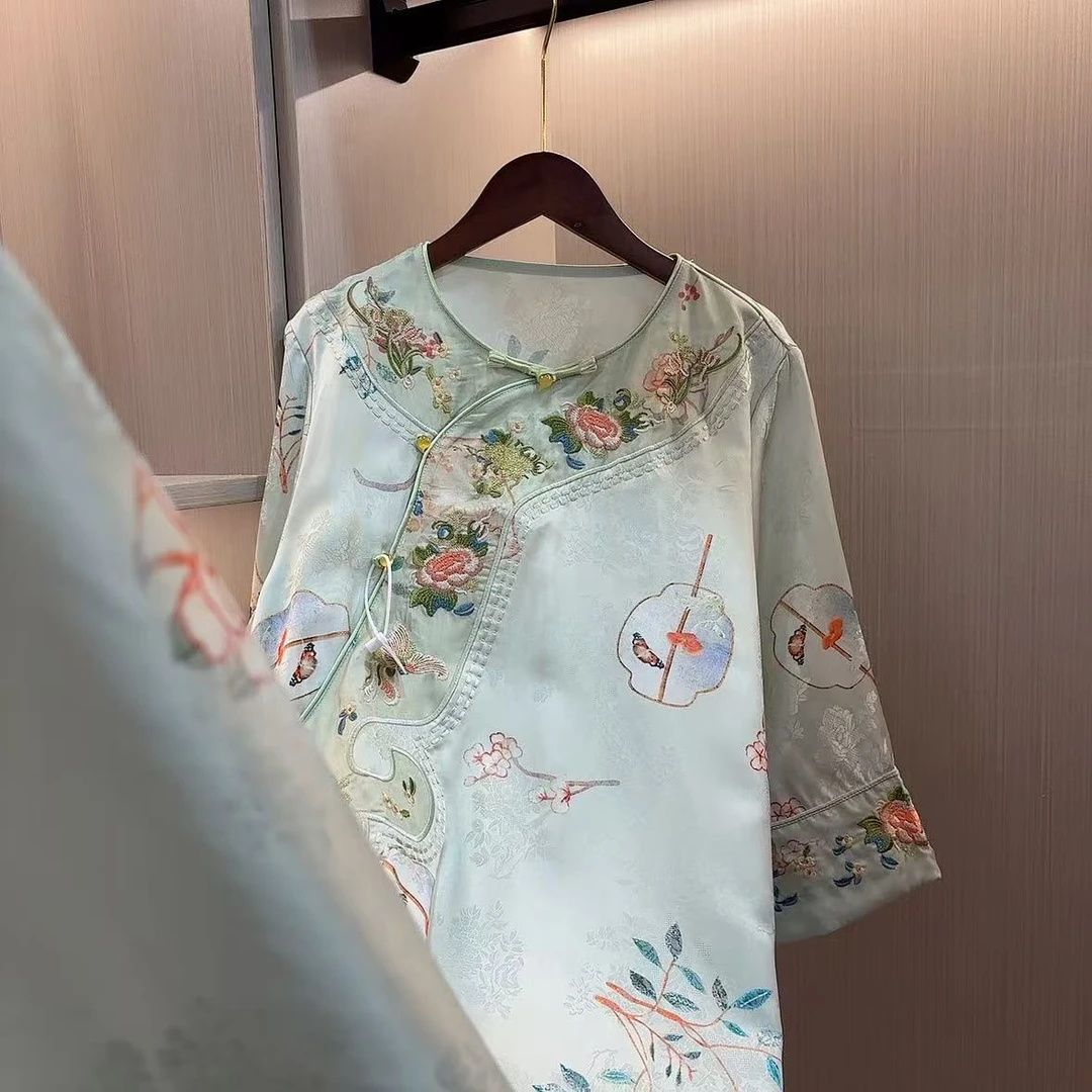 晚笙-2025新中式中国风夏季复古改良旗袍显瘦连衣裙