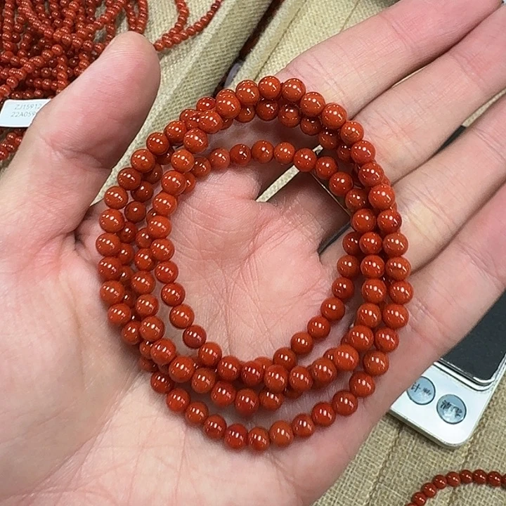 南红玛瑙手链未镶嵌项链多圈原矿南红5mm瓦西