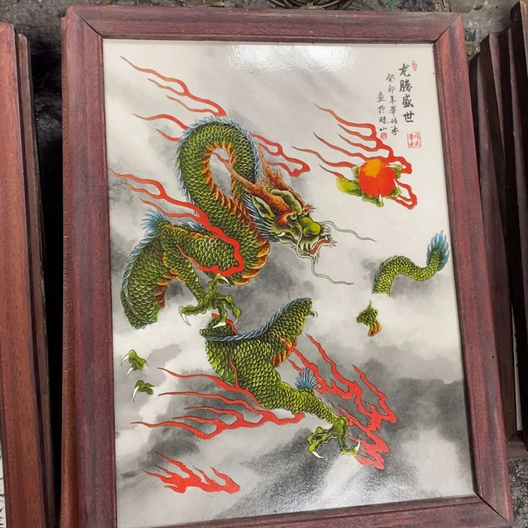 瓷片37*28*1景德镇瓷板画柴窑烧制