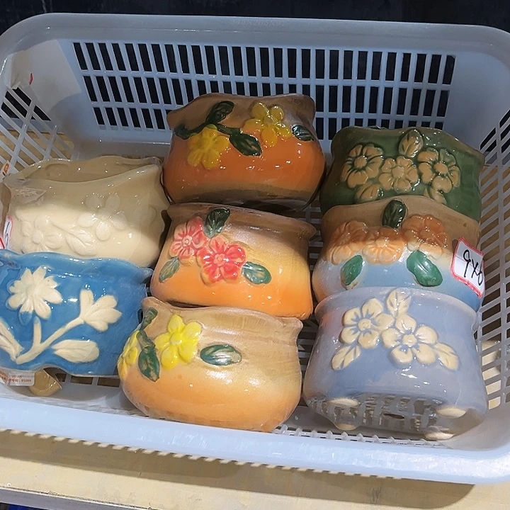 瓷片花盆多肉植物艺术品
