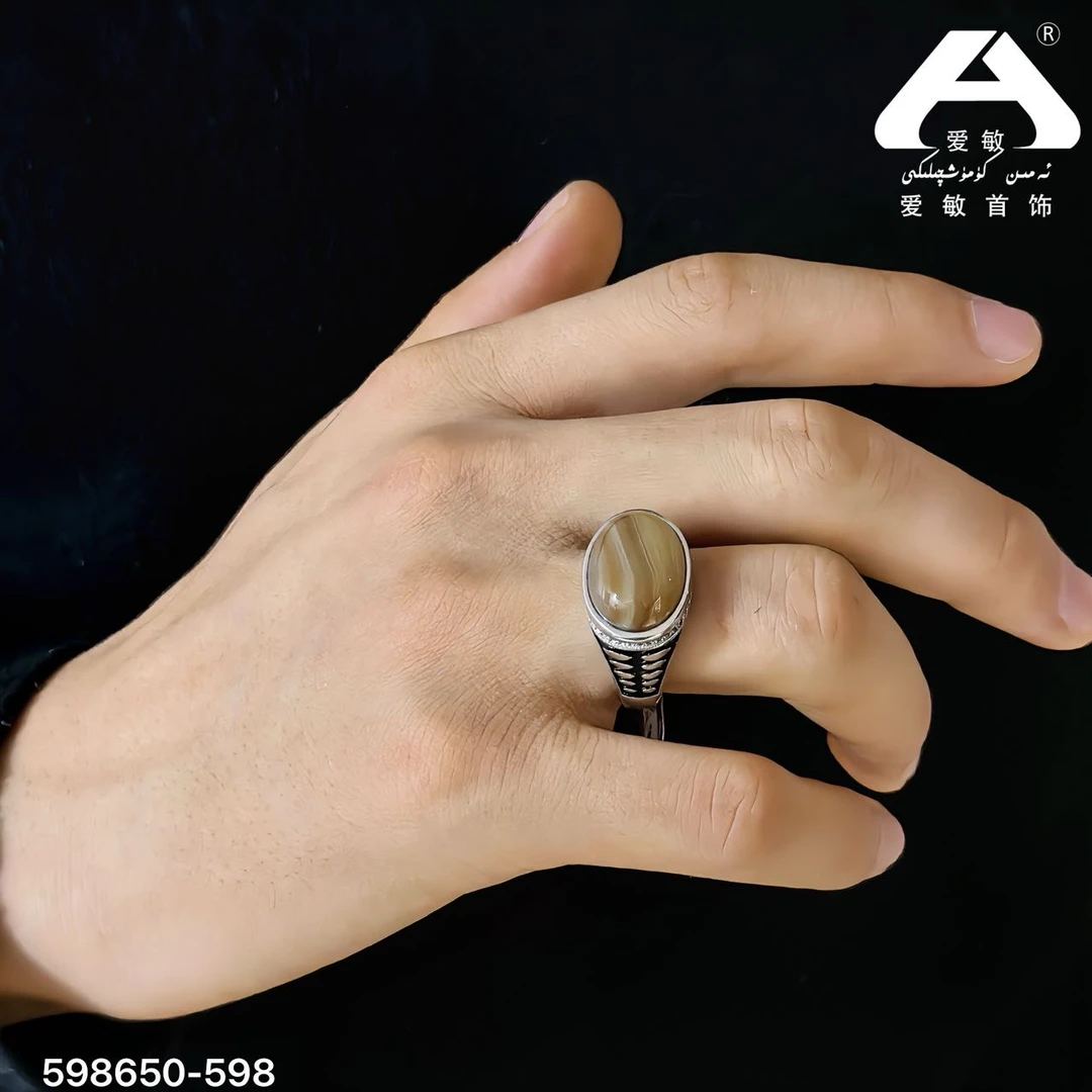 足银仿珍珠戒指 爱敏首饰戒指598650